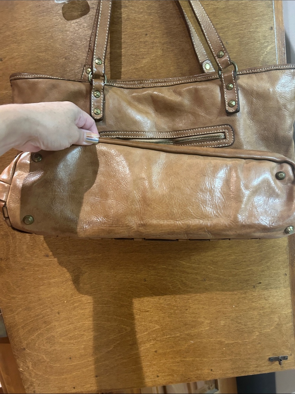 Vintage Costanza Rota Woven Leather Tote Bag in Brown - Picture 7 of 16